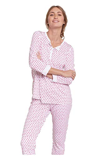 Roller Rabbit - Long Sleeve Pajama Set - Hearts - Pink - Large