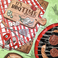 Boston International - 3-Ply 6.5" Lunch Napkins - BBQ Time