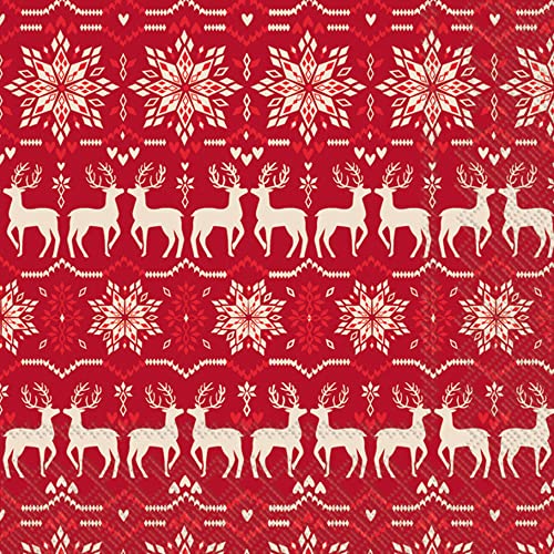 Boston International - 3-Ply 6.5" Lunch Napkins - Soren Red