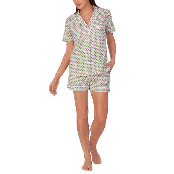 BedHead - Short Sleeve Shorty PJ Set - Palm Geo - X-Large