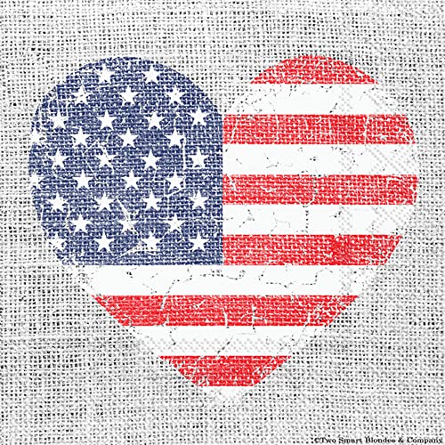 Boston International - 3-Ply 5" Cocktail Napkins - Patriotic Love