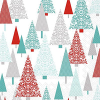 Boston International - 3-Ply 5" Cocktail Napkins - Fancy Forest