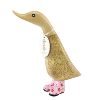 DCUK, The Duck Company - Natural Welly Duckling - Pink Floral Boots - Medium