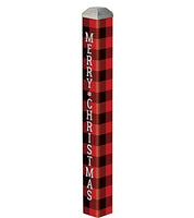 Studio M - 16" Mini Art Pole - Buffalo Check - Merry Christmas