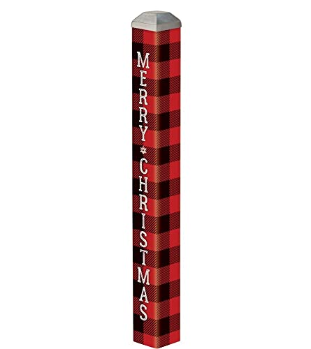 Studio M - 16" Mini Art Pole - Buffalo Check - Merry Christmas