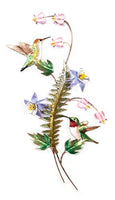 Bovano - Wall Sculpture - Ruby Throated Hummingbirds on Bleeding Heart