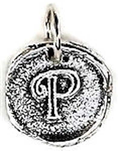 Wax Insignia - Mini Seal Charm - Silver Plated - "P"