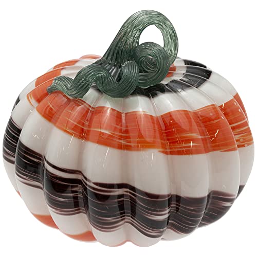 Boston International - Small Glass Pumpkin - Autumn Swirl