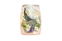 Stony Creek - Frosted Glass - 5.5" Lighted Vase - Peacock Beauty