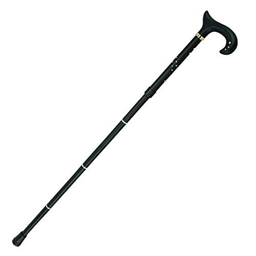 Harvy Canes - Ladies Mini-Folding Derby Handle Cane - Swarovski Crystals - Black