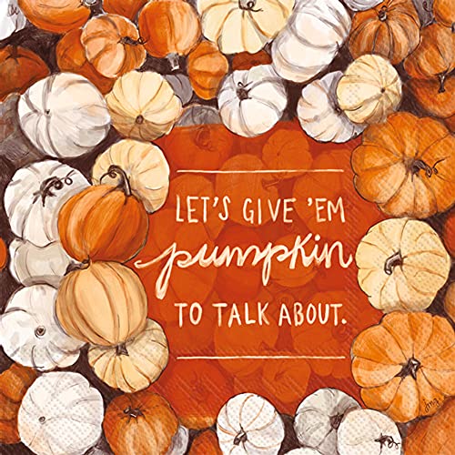 Boston International - 3-Ply 5" Cocktail Napkins - Pumpkin To Talk About