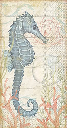 Boston International - Paper Guest Towel - Seahorse & Coral