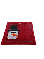 Snazzy Glass - Hand Crafted Fused Glass Platter - Red Snowman