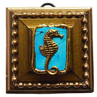 Museum Bees - Gilt Frame w/ Seahorse on Stone - 2.8"