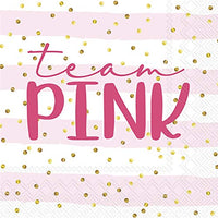 Boston International - 3-Ply 5" Cocktail Napkins - Team Pink Or Team Blue