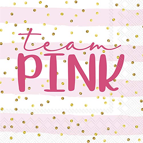 Boston International - 3-Ply 5" Cocktail Napkins - Team Pink Or Team Blue