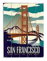 ArteHouse - 12" x 16" Plank Wood Sign - Golden Gate Bridge