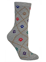 Wheel House Designs - Dog Paws on Gray Socks - 9-11