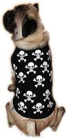 Pet Tease Skull Crossbones Black Puppy Dog Shirt Costume Outfit Dress Up - XL