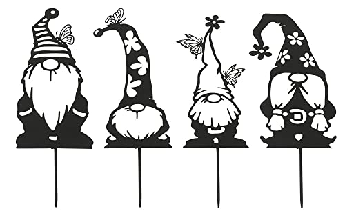 Boston International - 4 Metal Garden Stakes - Gnome Gathering