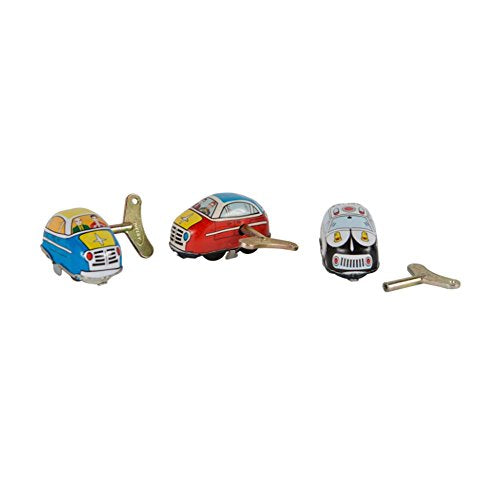 Gold Leaf Designs - Tiny Metal Wind-Up Toy Cars Replicas Set of 3