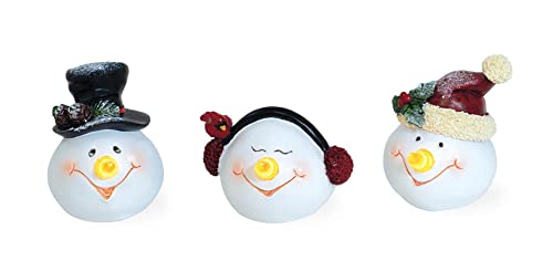 Boston International - Lit LED Snowmen - Set of 3