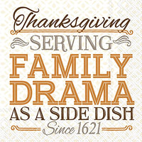 Boston International - 3-Ply 5" Cocktail Napkins - Serving Family Drama
