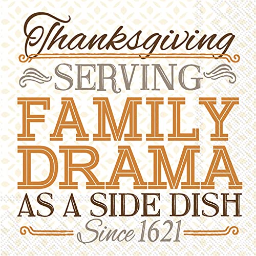 Boston International - 3-Ply 5" Cocktail Napkins - Serving Family Drama
