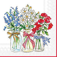 Boston International - 3-Ply 5" Cocktail Napkins - Patriotic Floral