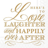 Boston International - 3-Ply 5" Cocktail Napkins - Love & Laughter