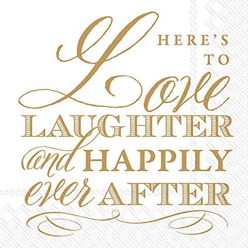 Boston International - 3-Ply 5" Cocktail Napkins - Love & Laughter