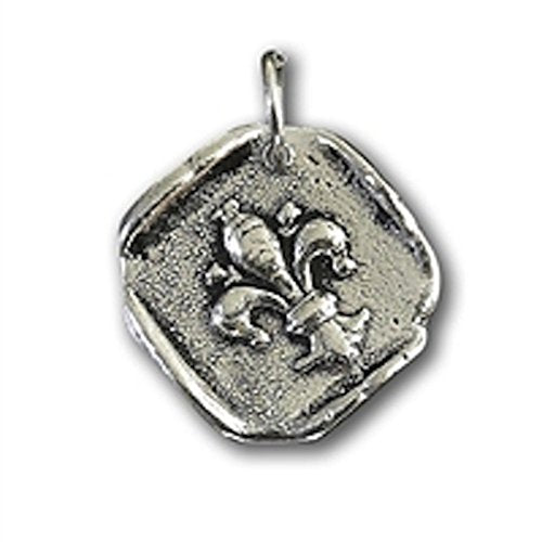 Wax Insignia - Seal Charm - Silver Plated - Fleur-de-Lis