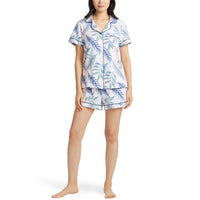 BedHead - Stretch Short Sleeve Shorty PJ Set - Breezy Palm - Large