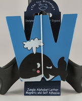 The Toy Workshop - Magnetic Jungle Alphabet Letter - Blue "W" - Whale