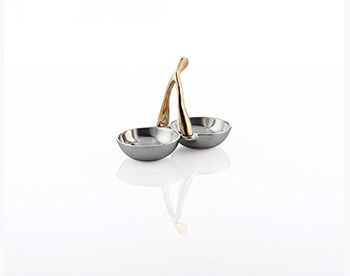 Lunares - Double Condiment Dish - Gold Plated Wishbone