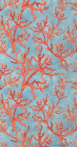 Boston International - Paper Guest Towel - Blue Coral Allover