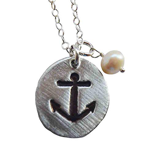 The Vintage Pearl - 18" Charm Necklace - Anchor Of Hope