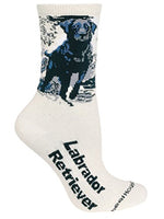 Wheel House Designs - Dachshund (Black) on Natural Socks - 9-11