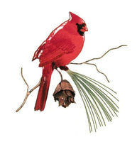 Bovano - Wall Sculpture - Cardinal w/ 3D Pine Cone