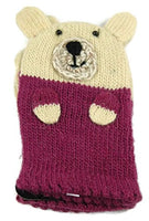 Two's Company - Kids Mittens - Teddy Bear - Purple