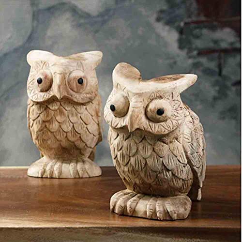 Garden Age - Suar Wood - Owl Sculpture