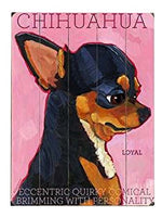 ArteHouse - 12" x 16" Plank Wood Sign - Pink Chihuahua