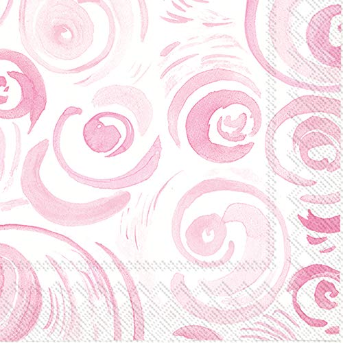 Boston International - 3-Ply 5" Cocktail Napkins - Happy Circles Light Rose
