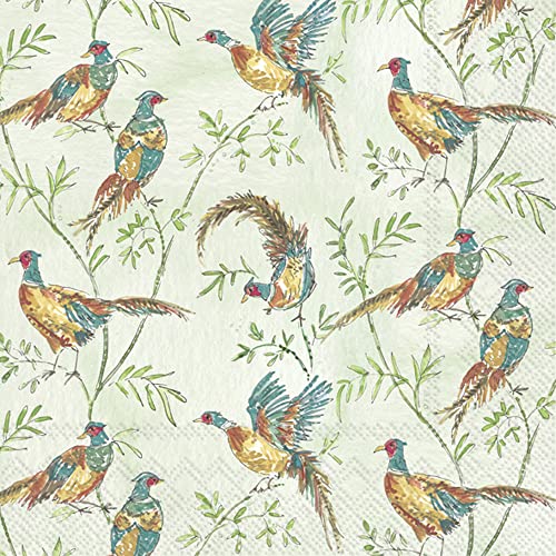 Boston International - 3-Ply 6.5" Lunch Napkins - Pheasant