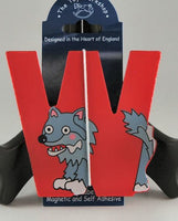 The Toy Workshop - Magnetic Jungle Alphabet Letter - Red "W" - Wolf