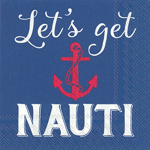 Boston International - 3-Ply 5" Cocktail Napkins - Lets Get Nauti