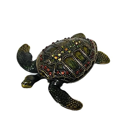 Kubla Craft - Bejeweled Enamel Trinket Box - Sea Turtle