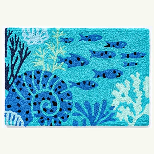 Jellybean - Indoor/Outdoor Rug -  Aquamarine Fish & Coral