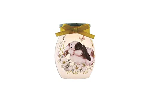Stony Creek - Frosted Glass - 3" Lighted Vase - Welcome Spring Bunny