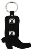 Auburn Leather - Pet Bell Hanger - Cowboy Boot - Black